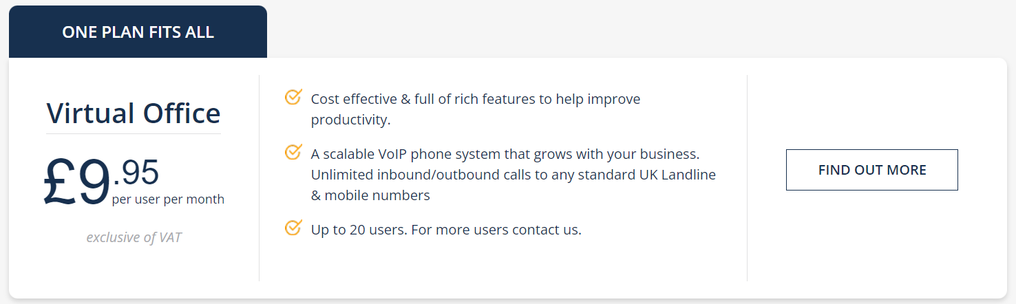 Virtual Landline Office Tariff
