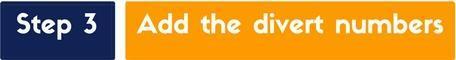 Step 3 - Add the Divert Numbers