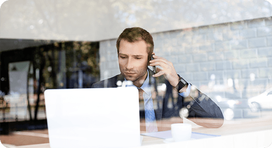 Businessman on Mobile Phone Call